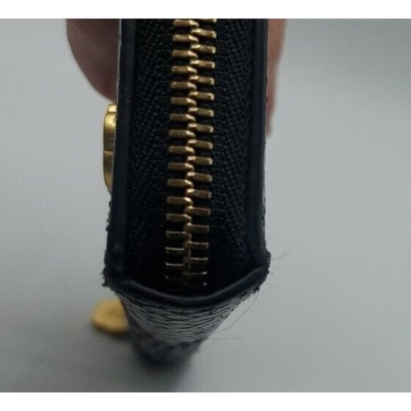 ERIC JAVITS Reptile Patchwork Leather Black Tan Zip Around Wallet - Picture 8 of 15